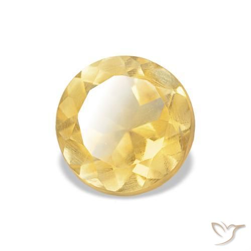 Citrino amarelo médio Natural 0.98ct, Corte Redondo, VS