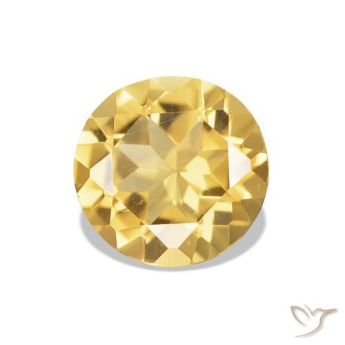 Citrino Dourado médio Natural 0.95ct, Corte Redondo, VVS
