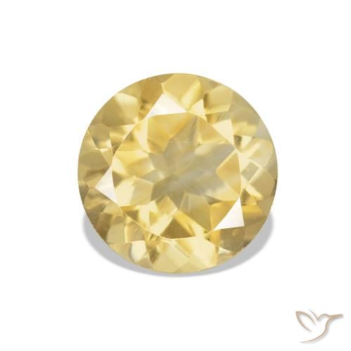 Citrino ouro médio Natural 1.11ct, Corte Redondo, VVS