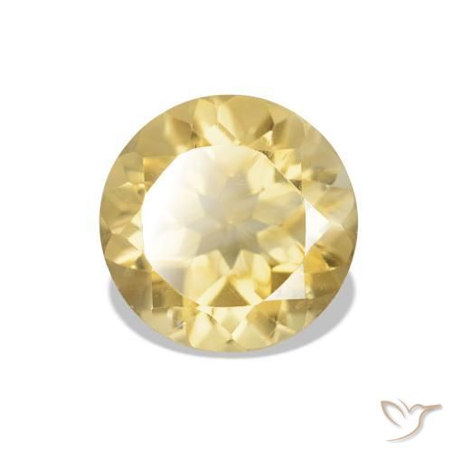 Citrino ouro médio Natural 1.11ct, Corte Redondo, VVS