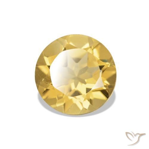 Citrino ouro natural 1,18ct, corte redondo, VVS