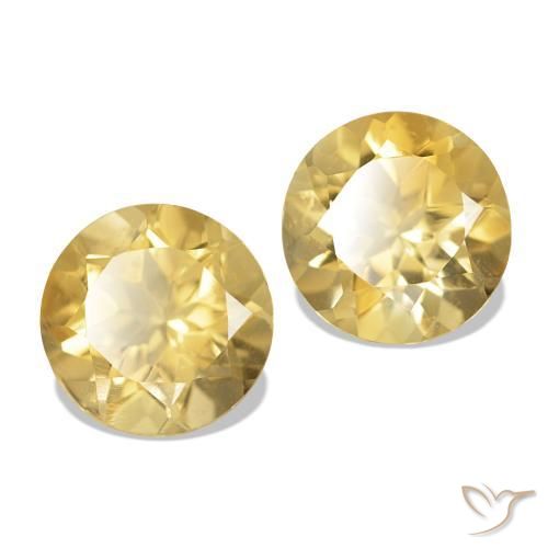 Pedras preciosas de Citrino Dourado natural de 2.41 ct, Corte Redondo, VS