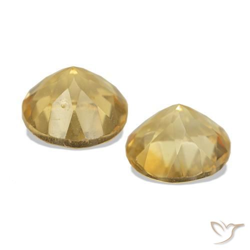 Pedras preciosas de Citrino Dourado natural de 2.41 ct, Corte Redondo, VS