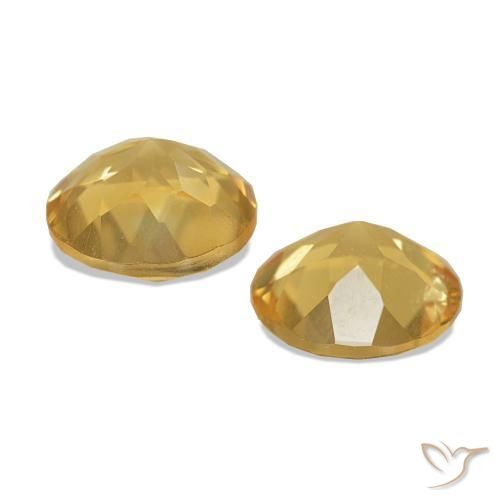 Pedras preciosas de Citrino Dourado médio natural de 2.10 ct, Corte Redondo, VS