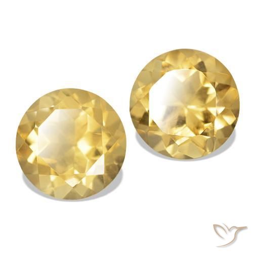 Pedras preciosas de Citrino Dourado claro natural de 2.66 ct, Corte Redondo, VS