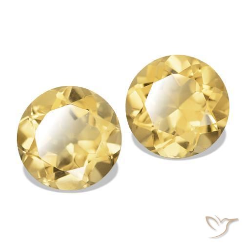 Pedras preciosas de Citrino Dourado natural de 2.46 ct, Corte Redondo, VVS-VS