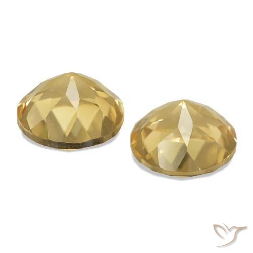 Pedras preciosas de Citrino Dourado natural de 2.46 ct, Corte Redondo, VVS-VS