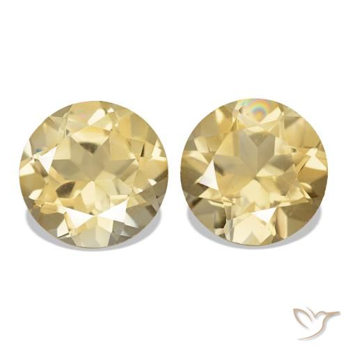 Pedras preciosas de Citrino Dourado natural de 2.32 ct, Corte Redondo, VVS-VS