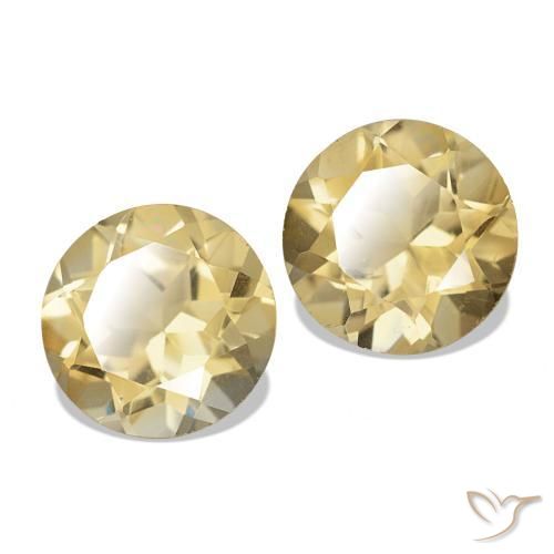 Pedras preciosas de Citrino Dourado natural de 2.32 ct, Corte Redondo, VVS-VS
