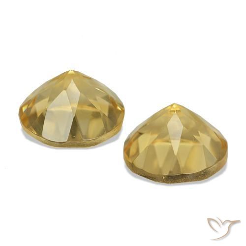 Pedras preciosas de Citrino Dourado natural de 2.50 ct, Corte Redondo, VVS