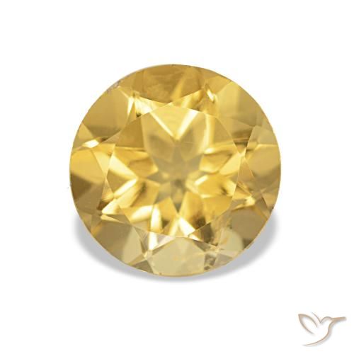 Citrino Luz Dourada Natural 1.23ct, Corte Redondo, VS