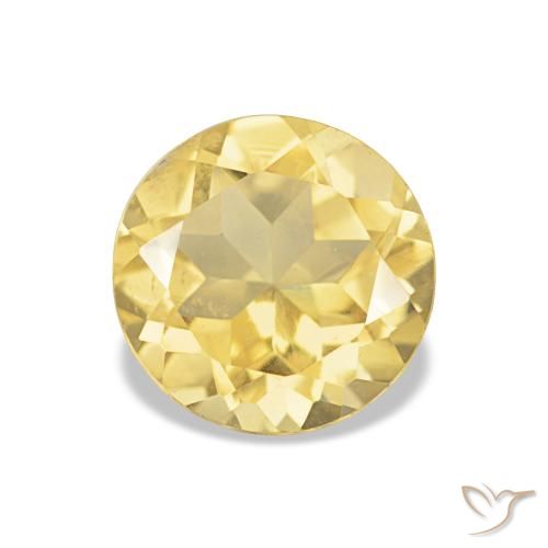 Citrino Amarelo Dourado Claro Natural 1.13ct, Corte Redondo, VS