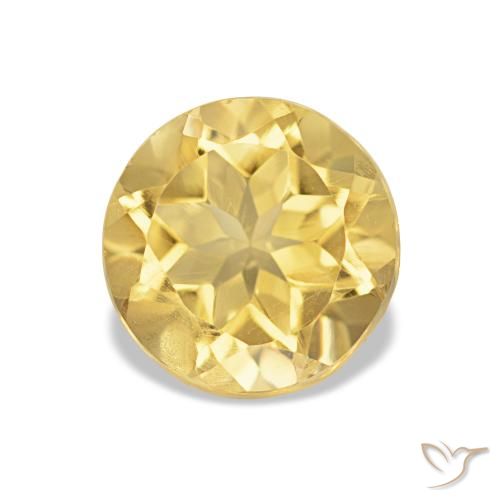1.22ct Amarelo Dourado Claro Citrino, Redondo, VS