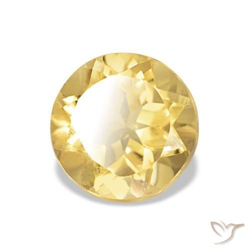 Citrino Amarelo Dourado Claro Natural 1.22ct, Corte Redondo, VS