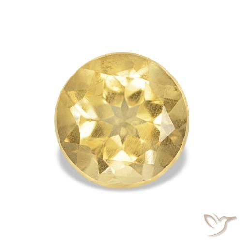 Citrino Amarelo Dourado Claro Natural 1.12ct, Corte Redondo, VS