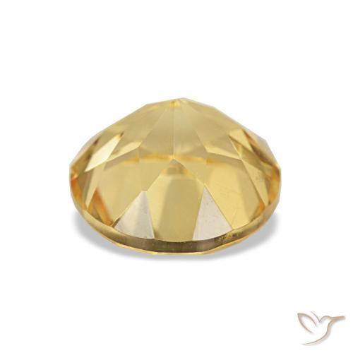 Citrino amarelo claro natural 1,29ct, corte redondo, VS