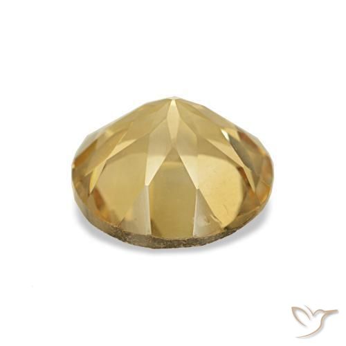 Citrino amarelo claro natural 1,16ct, corte redondo, VS
