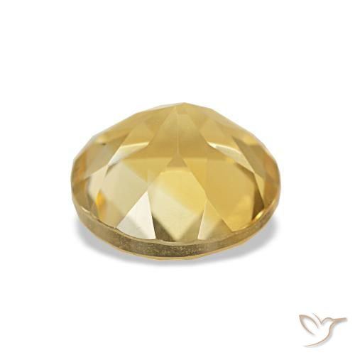 Citrino amarelo dourado claro natural 1,28ct, corte redondo, VS