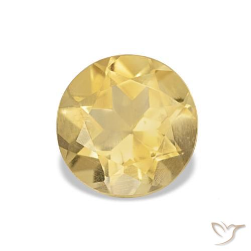 0.97ct Amarelo Dourado Claro Citrino, Redondo, VS