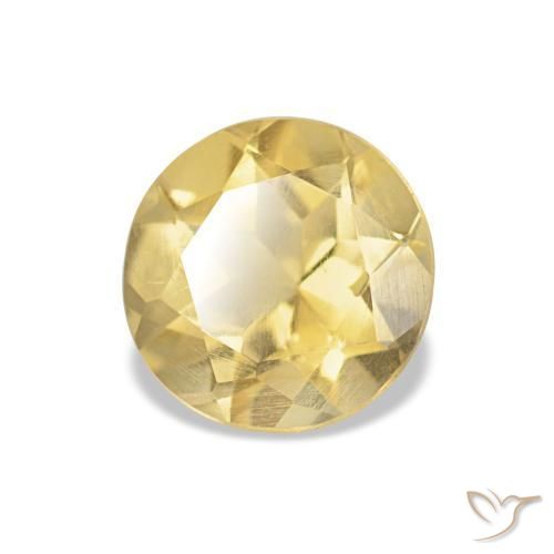 Citrino Amarelo Dourado Claro Natural 0.97ct, Corte Redondo, VS