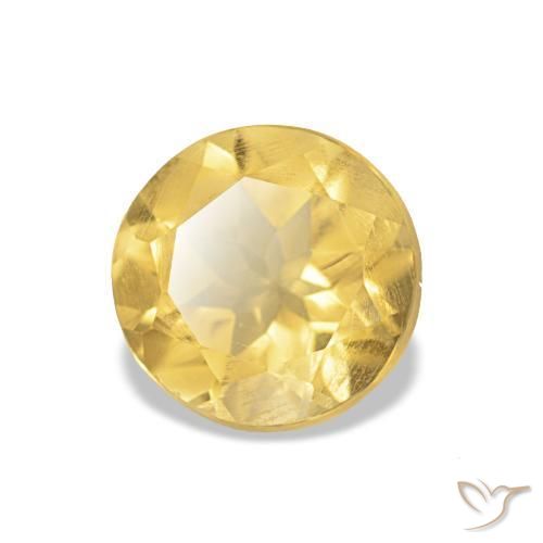 Citrino luz dourada natural 0,90ct, corte redondo, VS