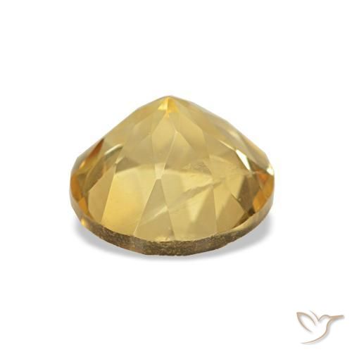 Citrino amarelo natural 1,24ct, corte redondo, VS-SI