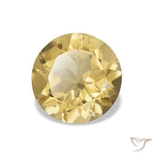Citrino Amarelo Dourado Claro Natural 1.13ct, Corte Redondo, VS