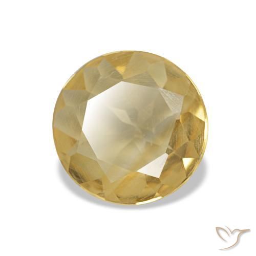 Citrino amarelo médio Natural 0.98ct, Corte Redondo, VS