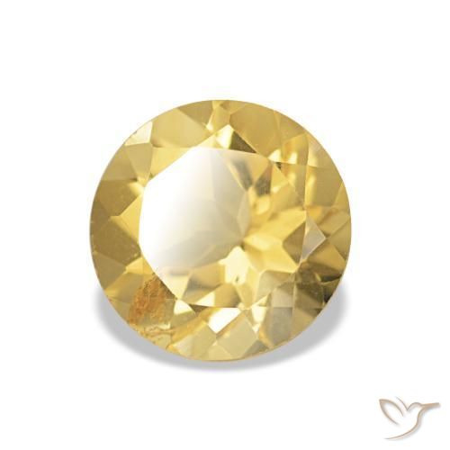 Citrino Amarelo Dourado Claro Natural 1.21ct, Corte Redondo, VS