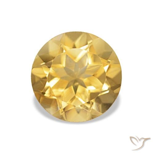 Citrino Dourado Natural 1.17ct, Corte Redondo, VS