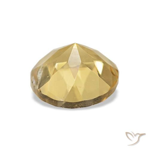 Citrino amarelo claro natural 1,21ct, corte redondo, VS