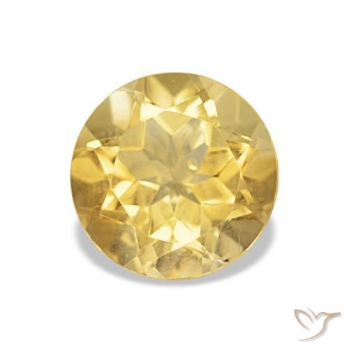 1.27ct Amarelo Dourado Claro Citrino, Redondo, VS