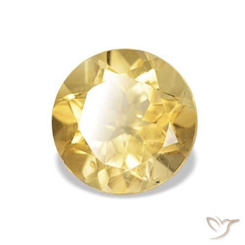 Citrino Amarelo Dourado Claro Natural 1.27ct, Corte Redondo, VS