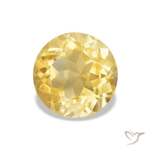 1.26ct Luz Dourada Citrino Pedras Preciosas, Redondo, VVS