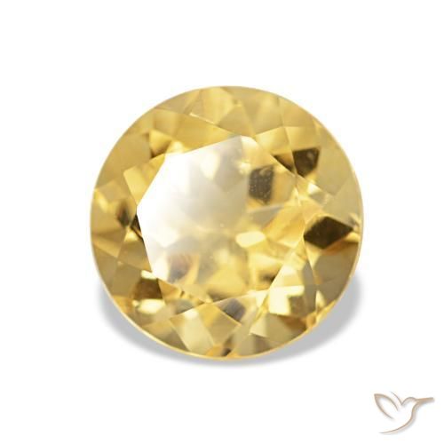 Citrino Amarelo Dourado Claro Natural 2.00ct, Corte Redondo, VS