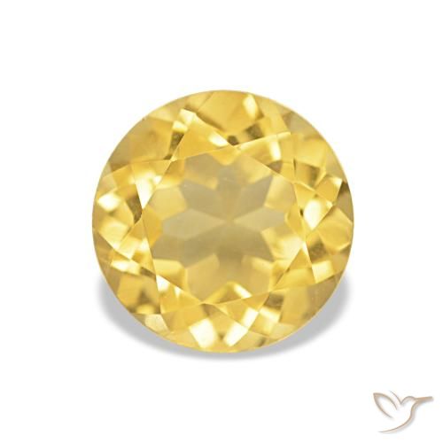 1.27ct Amarelo Dourado Claro Citrino, Redondo, VVS