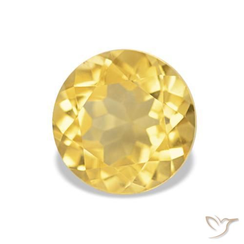 Citrino Amarelo Dourado Claro Natural 1.27ct, Corte Redondo, VVS