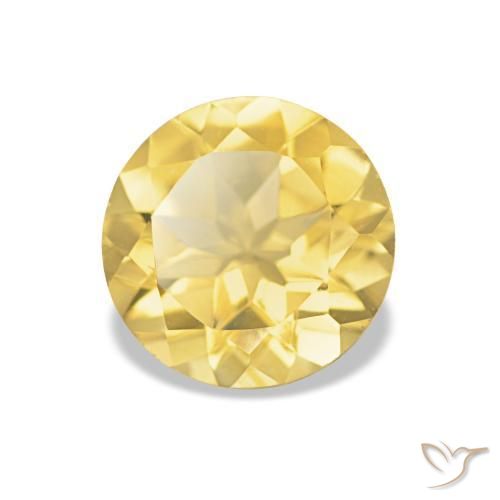 Citrino Amarelo Dourado Claro Natural 1.08ct, Corte Redondo, VVS
