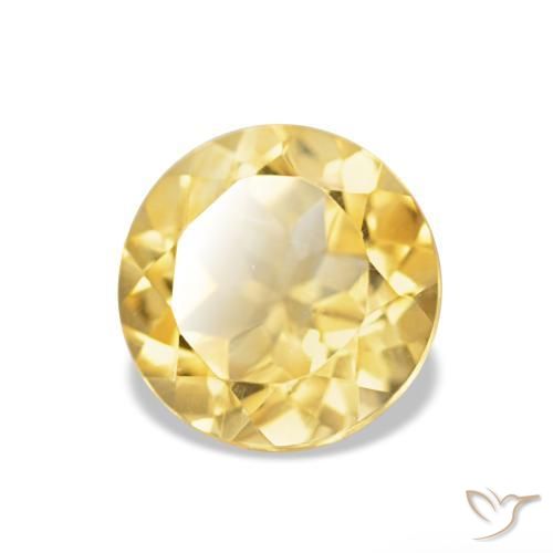 Citrino Amarelo Dourado Claro Natural 1.26ct, Corte Redondo, VVS