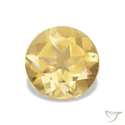 1.23ct Luz Dourada Citrino Pedras Preciosas, Redondo, VVS