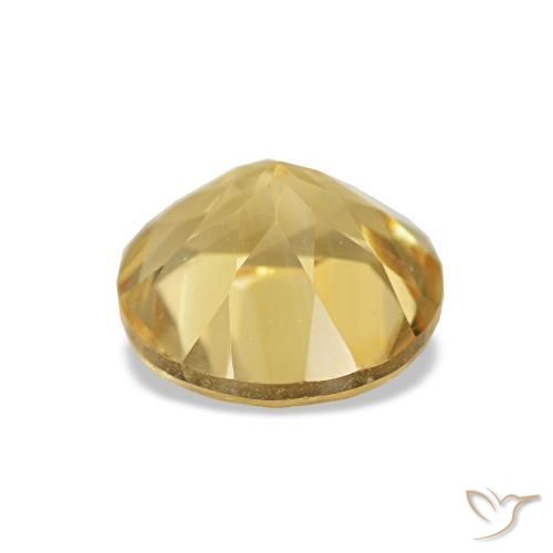 Citrino amarelo natural 1,23ct, corte redondo, VVS