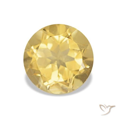 1.26ct Luz Dourada Citrino Pedras Preciosas, Redondo, VVS