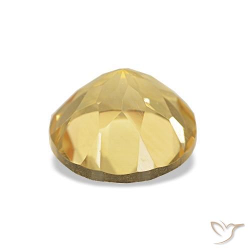 Citrino amarelo natural 1,26ct, corte redondo, VVS