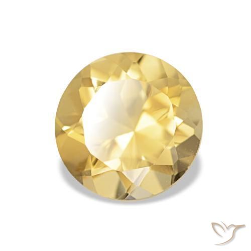 Citrino Amarelo Dourado Claro Natural 1.16ct, Corte Redondo, VVS