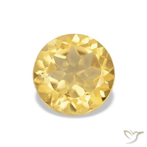 Citrino Luz amarela Natural 1.12ct, Corte Redondo, VS