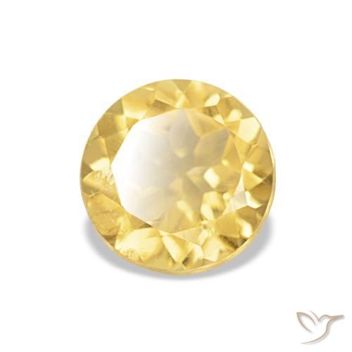 Citrino Luz amarela Natural 1.12ct, Corte Redondo, VS