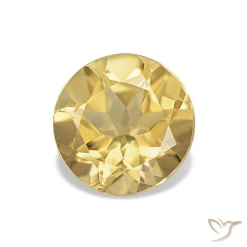 1.04ct Luz amarela Citrino Pedras Preciosas, Redondo, VVS