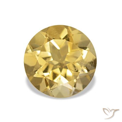 1.26ct Luz Dourada Citrino Pedras Preciosas, Redondo, VVS
