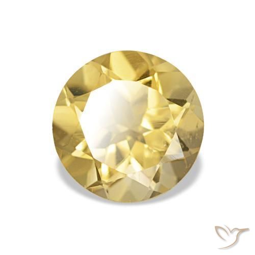 Citrino amarelo natural 1,26ct, corte redondo, VVS