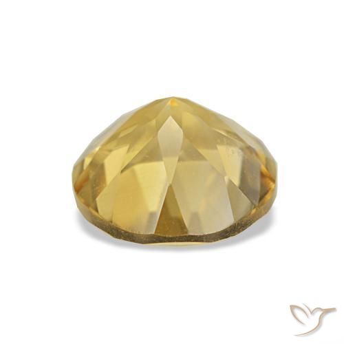 Citrino amarelo natural 1,26ct, corte redondo, VVS